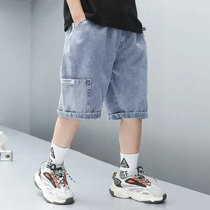 Fashionable Five-point Pants Trendy Kids Clothes Casual Capris Summer Thin Sle Boys Jeans Shorts 2024 New W241227