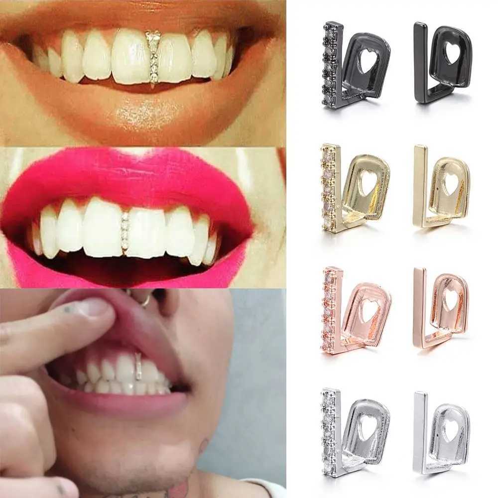 Dental Gangsta Party Funny Jewelry Bo Jewelry Top Bottom Grillz Hip Hop Teeth Grillz Tooth Cs Single Clips Grillz W241227