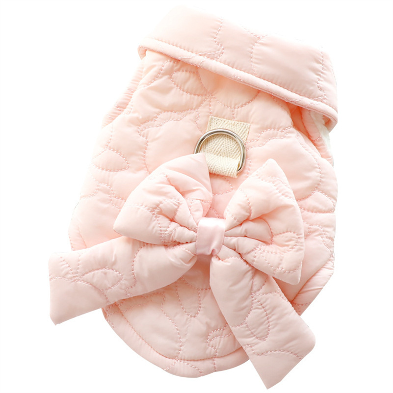 Cute Rabbit Ear-Embellished Quilted Pet Gilet - Soft and Warm Winter Clothing for Pets