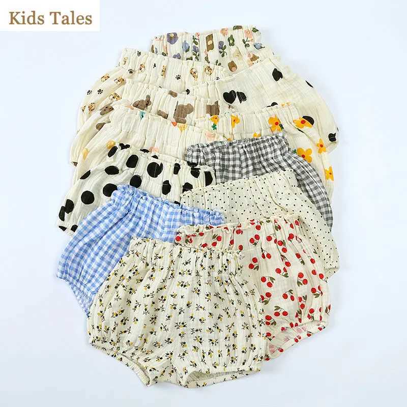 Summer Infant Baby Boy Girl Ruffle Cute Cotton Linen Cartoon Print Bloomer Shorts Toddler Panty Diaper Covers Loose Harem Shorts W241227