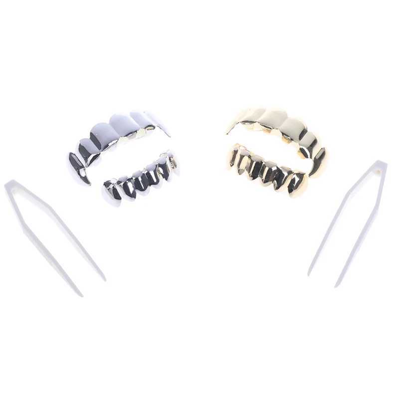 Hip Hop Teeth Grillz Top Bottom Grill Mouth Teeth Grills Gangster Jewelry Gift W241227