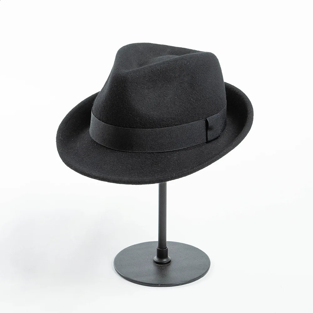 60cm 100% Wool Fedroa for Men Women Flat Top Hats L Oversized Big Size Jazz Hat Large Winter Cap Man 241226