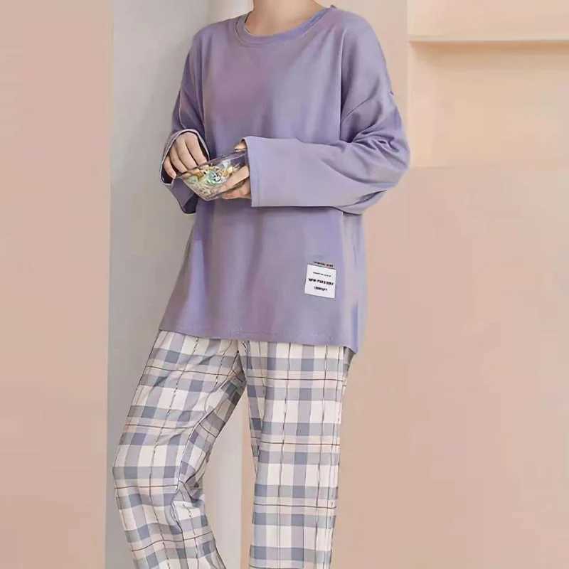2-Piece Long-sleeved Trousers In Autumn And Winter Sanded And Thickened Pajamas For Men And Women Adolescent Home ClothesXJ241227