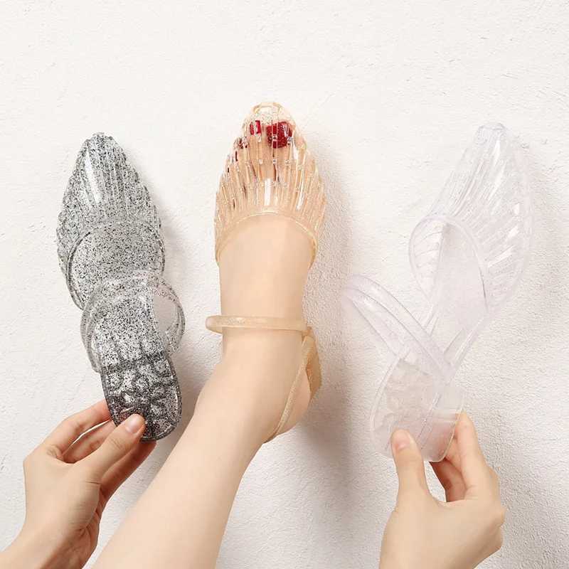 High Quality Fashion Womens Sandals Shoes Summer Breathable Casual Ladies Pointed Sandals Mom Transparent No-slips Slipper Lady Flips Flop T241227