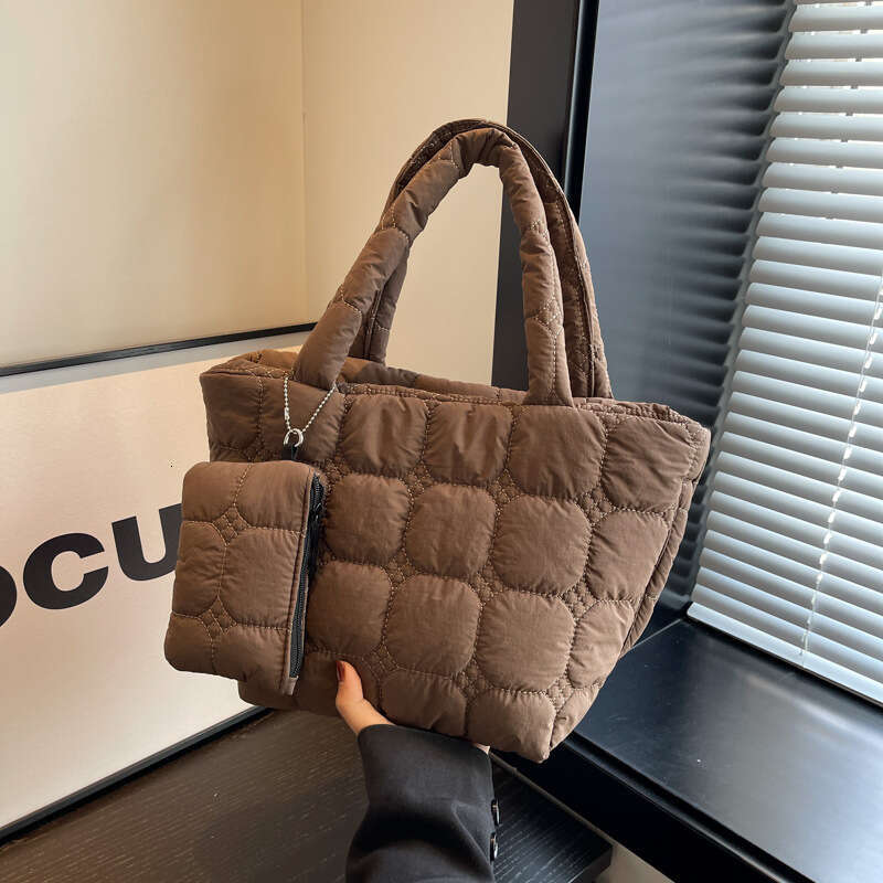 Korean Casual Down Jacket Autumn And Winter New Space Cotton Tote For Women's Hand-Held Single Shoulder Bag Trendy