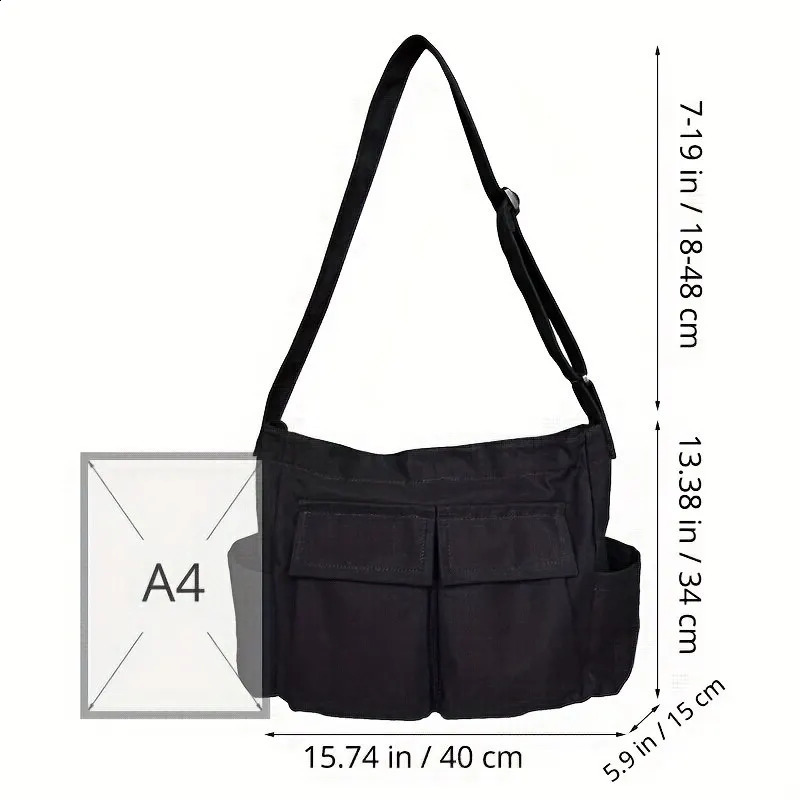 Women Vintage Handbag Canvas Teenager Shoulder Tote Bags Messenger Bags Ladies Casual Handbag Crossbody Purse241226ww