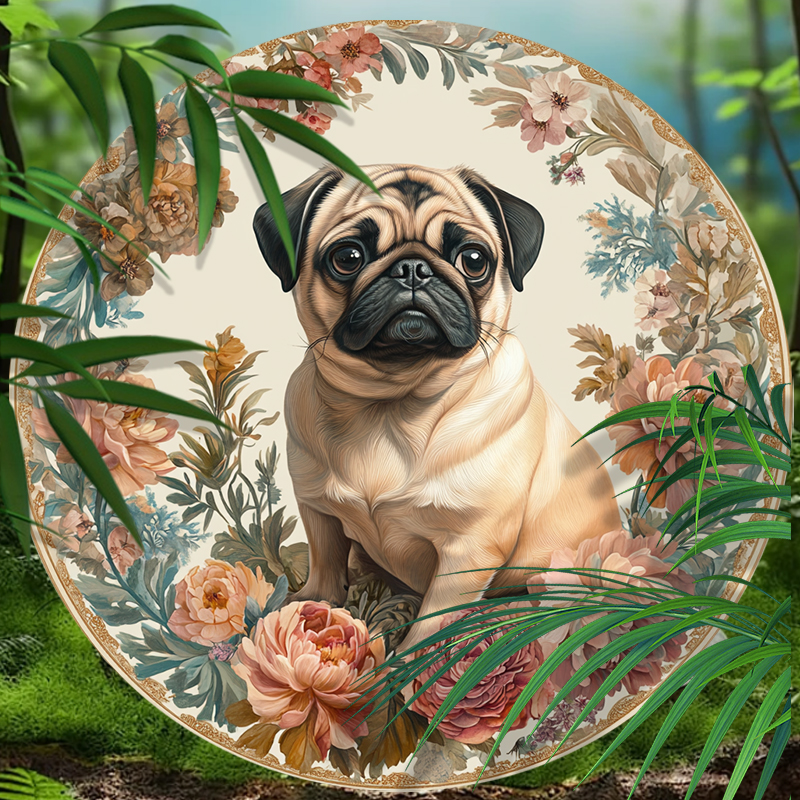 Customized Bichon Frise Pet Ornament Circular Aluminum Decorative Painting Unique Pet Souvenir Tombstone Ideal for Cats