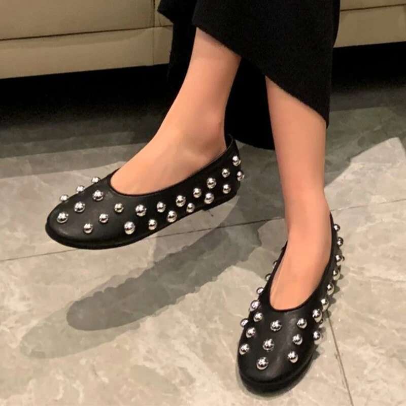 Women Flats Loafers Leather Shallow Casual Shoes 2025 Spring Fashion Dress Sandals Trend Walking Cozy Brand Mujer atos