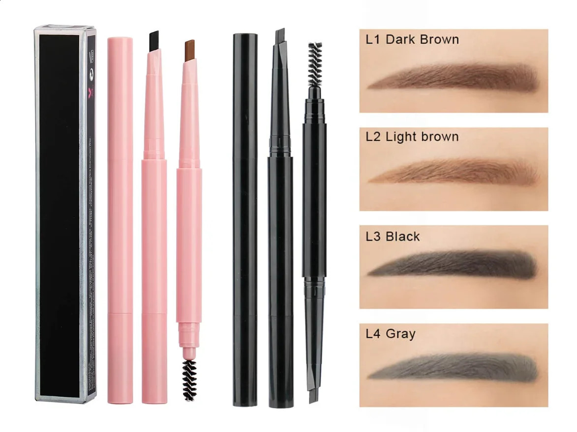 Custom Pink Eyebrow Pencil Private Label Waterproof Long Lasting Vegan Eyebrow Pencil Suppliers 241226
