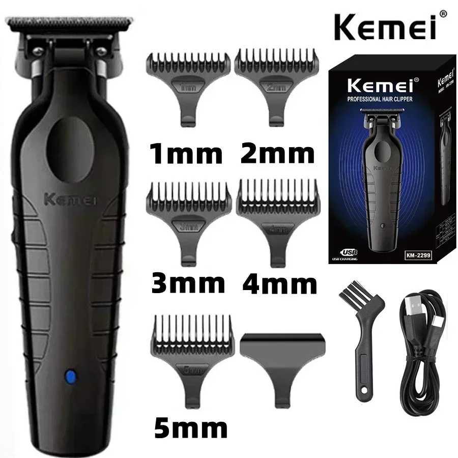 Chemical 2299 Barber Cordless Hair Trimmer 0mm Zero Gapped Carving Clipper Detailer Professional Electric Finish Cutting Machine W241227