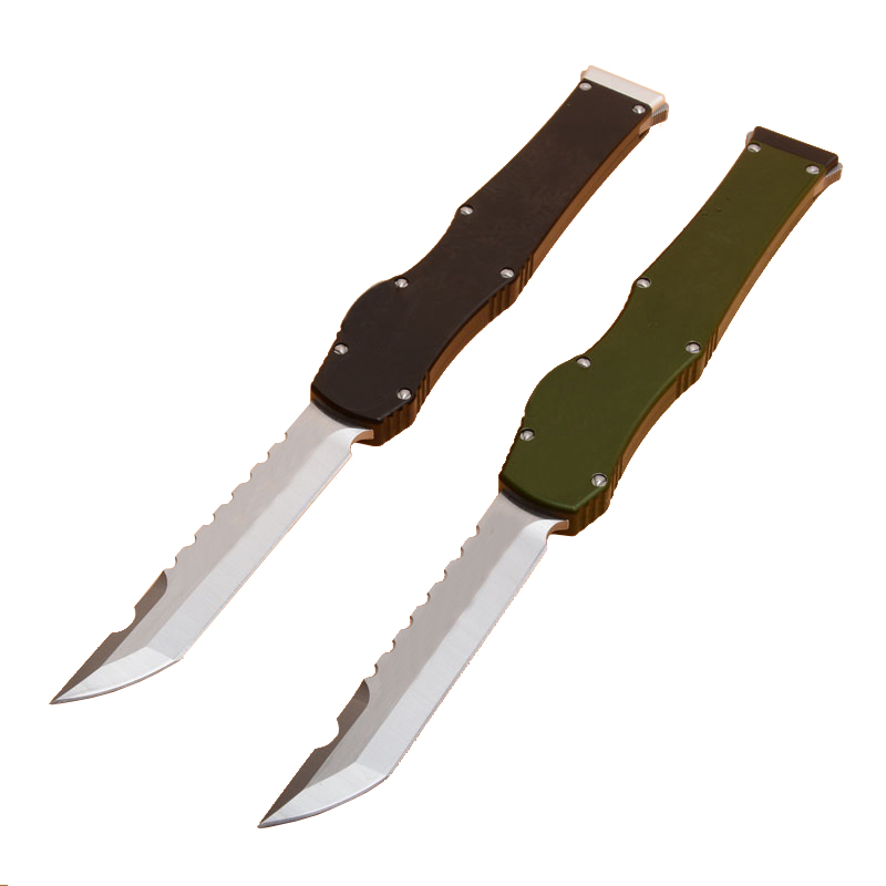 High End VI Ha lo 6 Tactical Knife (4.4 Satin) Single Action Hell Blade knife With Safety lock Survival EDC Gear knives