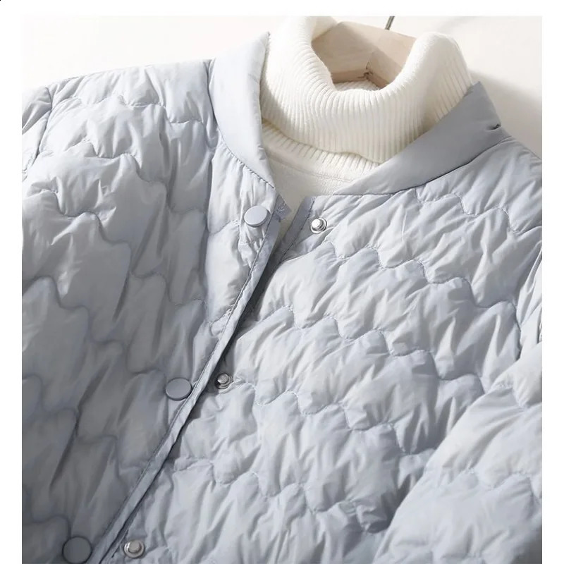 Autumn Winter Women Clothing Lightweight Quilted Jackets Warm Parkas Singlebreasted Long Sleeve Windproof Short Outerwear Loose 241226