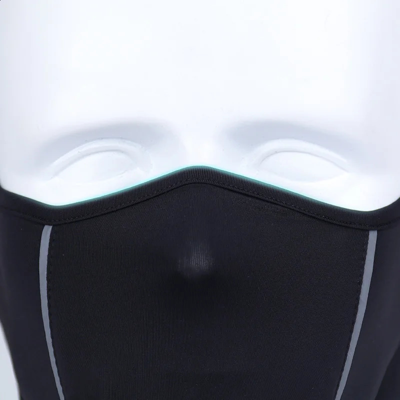Reflective Nigh Riding Half Face Mask Summer Ice Silk Sunscreen Dust-proof Neck Collar Scarf Sports Bandana Balaclava Men Women 241226