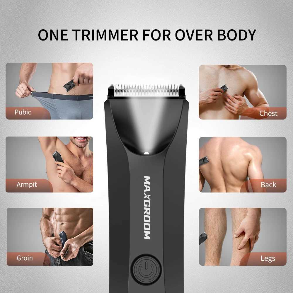MAXGROOM Shaver for Men Ball Trimmer for Groin Pubic Grooming Body Hair Trimmer Replaceable Ceramic Blade Heads Electric Razor W241227