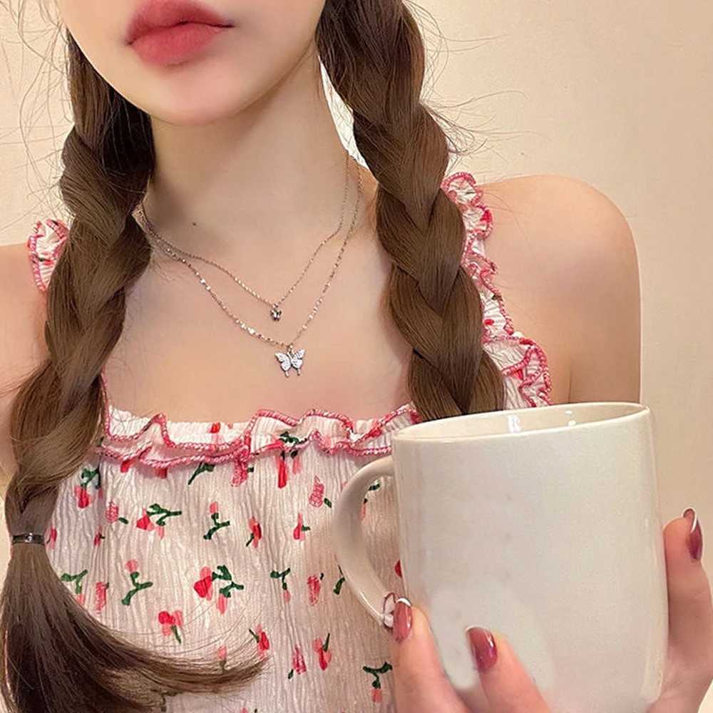 Clavicle Chain Elegant Fashion Fashionable Sparkling Pendant Necklace Niche Neck Accories There Must Be NecklaceXJ241227