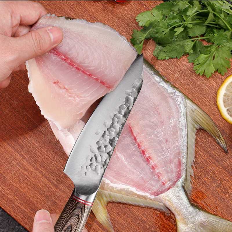 Professional kitchen knives meat cutting knives but knives forging hammers grinding knives stainless steel slicing cooking knives Y241227