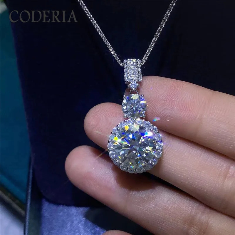 Classic D Color 611 CT Necklace Diamond Pendant Plated 18K Gold Sterling Silver Wedding y GRA Jewelry 241226