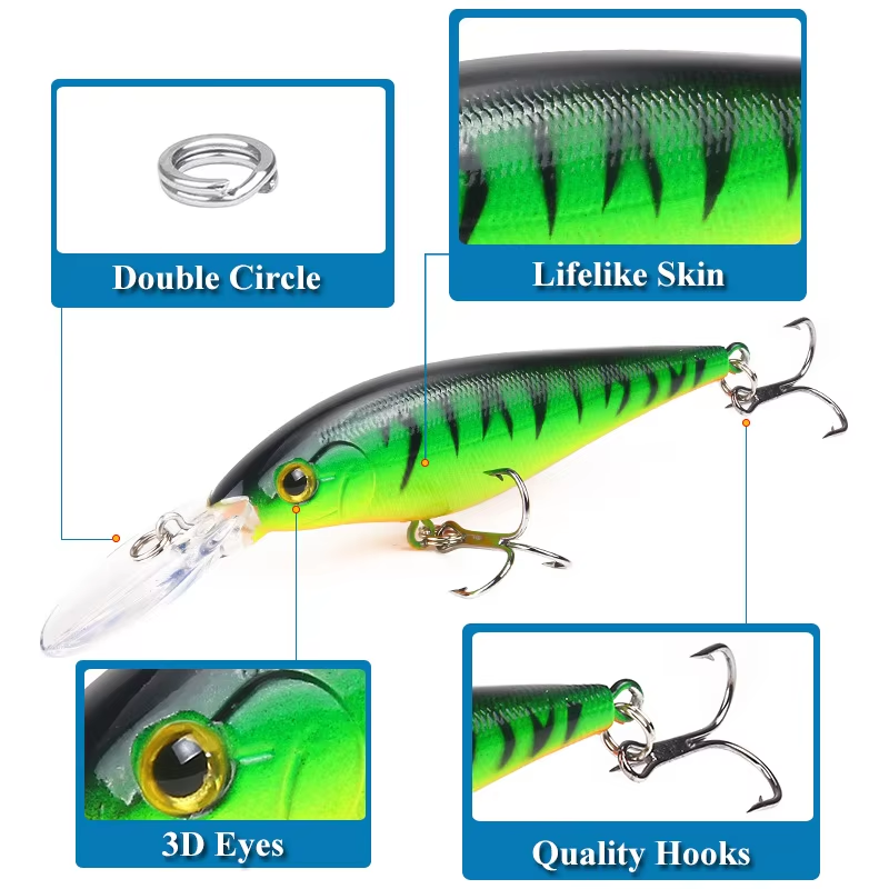 11cm long tongue artificial minow fishing lures plastic fish bait for fresh water