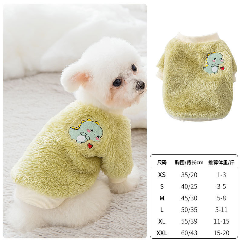 Small Dinosaur Cute Pet Clothes Autumn Teddy corgi Beard Small Dog Puppy Cat Dog Autumn Winter Clothes