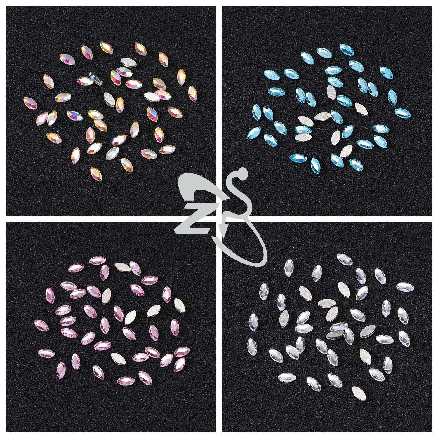 ZS 50-pcs/lot Rhinestone Tooth Gem Bling Dental Teeth Jewelry CZ Crystal Heart Butterfly Gems Stones Colorful Decoration W241227