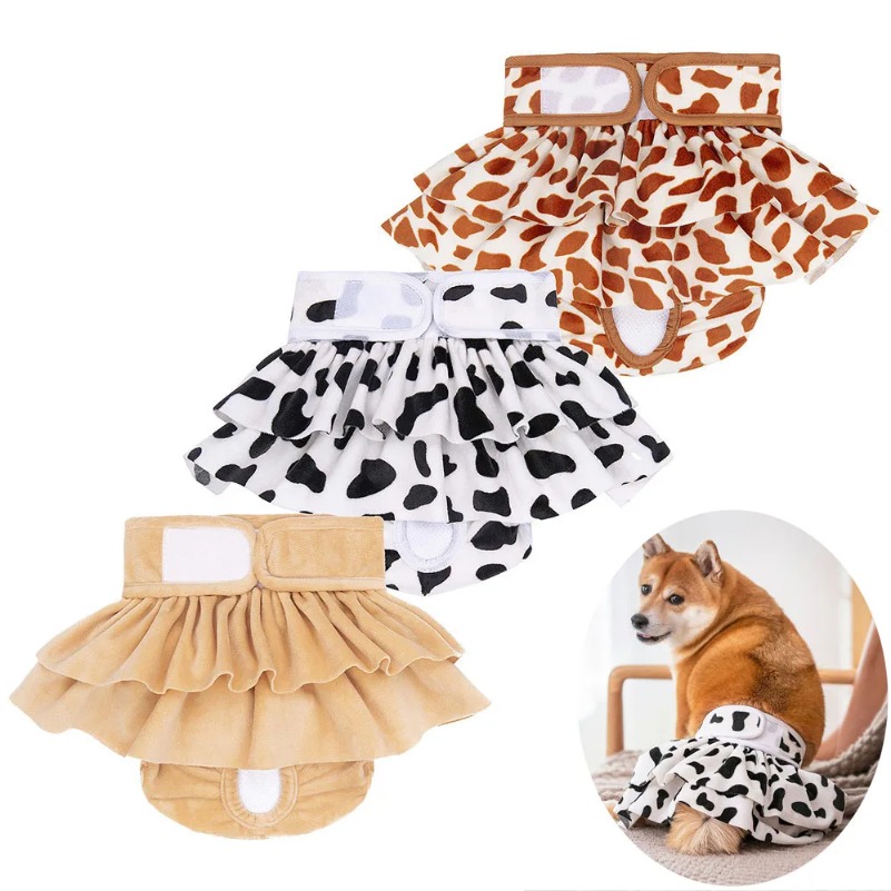 Washable Female Dog Diapers Highly Absorbent Girl Puppy Nappies Doggies Period Diapers Reusable Panties Dresses for Female Dogs
