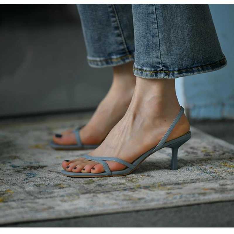 High Quality Simple Women Shoes Spring Summer New Fashion Casual Open-toe High-heeled Sandals Stiletto Sexy Flip-flops High Heels Women T241227