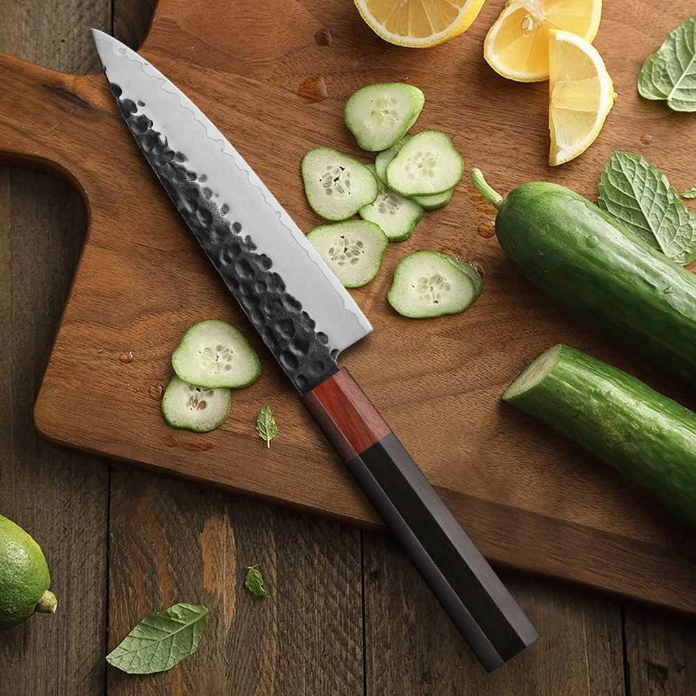 TURWHO 5.5-inch hand forged kitchen utility knife 3-layer Cposite steel vegetable meat fruit and side dish professional chef knife Y241227