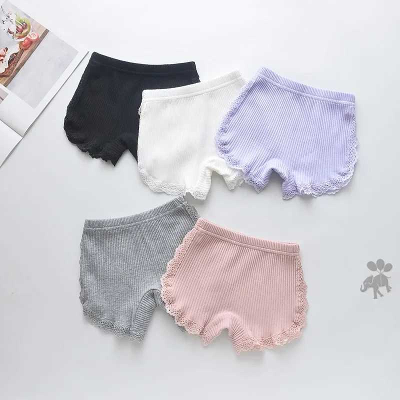 4-12 Years Girls Safety Pants Summer Three-quarter Pants Little Girls Baby Kids Side Lace Cotton Anti-glare Shorts W241227