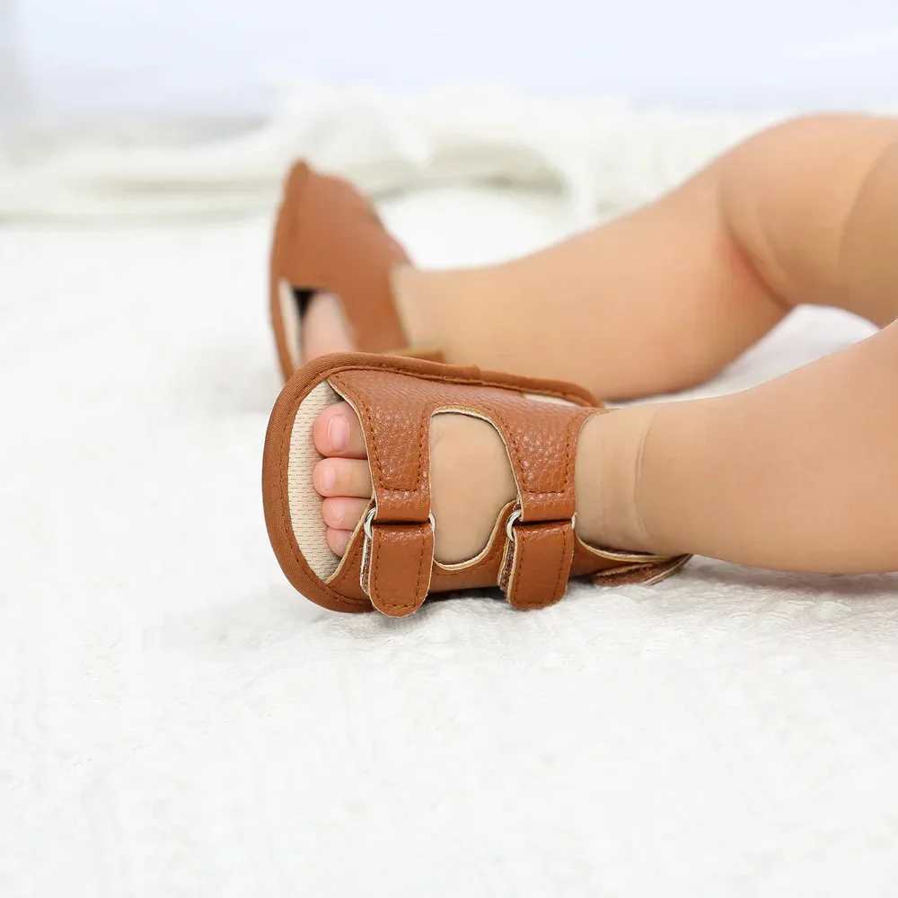 Sneakers New Sandals Shoes Sandals PU Soft Bottom Sole Anti-Slip Infant First Walker Crib Shoes Newborn Moccasins H241225