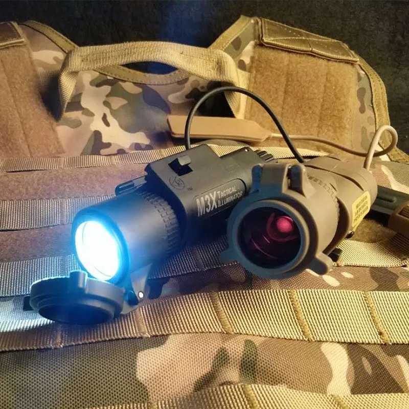 WADSN M3X Tactical Flashlight Detachable Infrared Filter Lampshade For AR5 HK46 M4 Fit 20mm Picatinny Rail X300 X400 Gun lightW241227