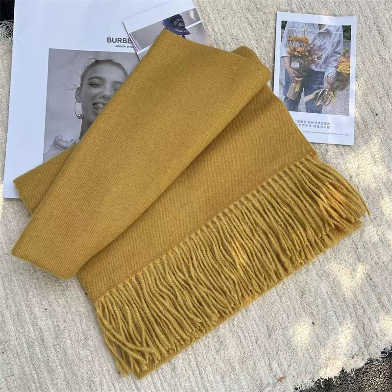 T037 Korean version of all-match wool couple scarf winter warm soft sweet solid color student scarf