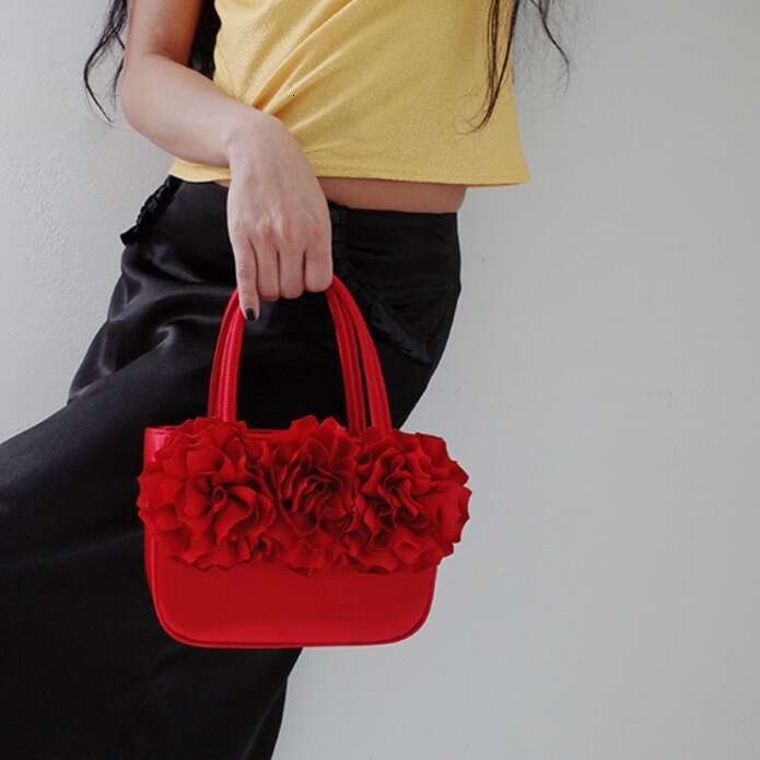 MONA Rose Square Decoration Mobile Phone Crossbody Small Bag For Women 2025 New Summer Flower Handbag Trend