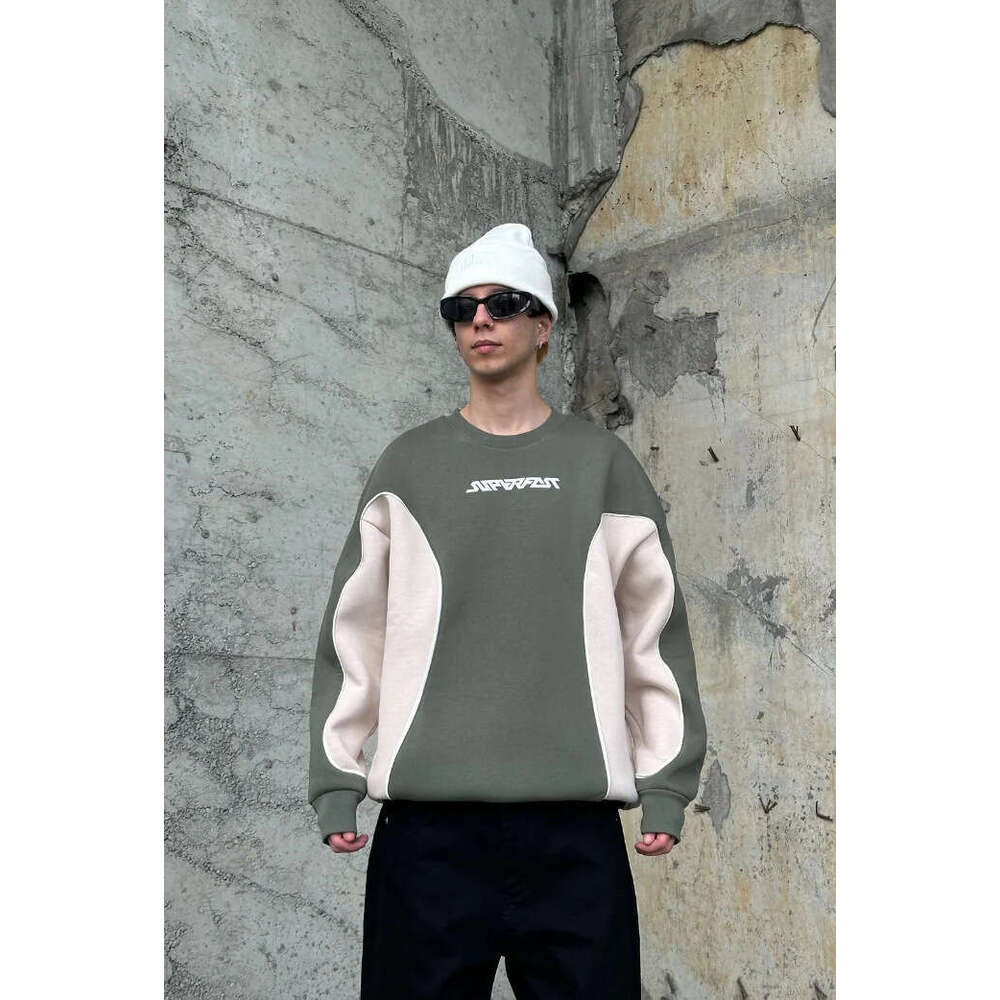 Alphabet solid color contrasting round neck sports street Y2K interior warm men's and women's styles