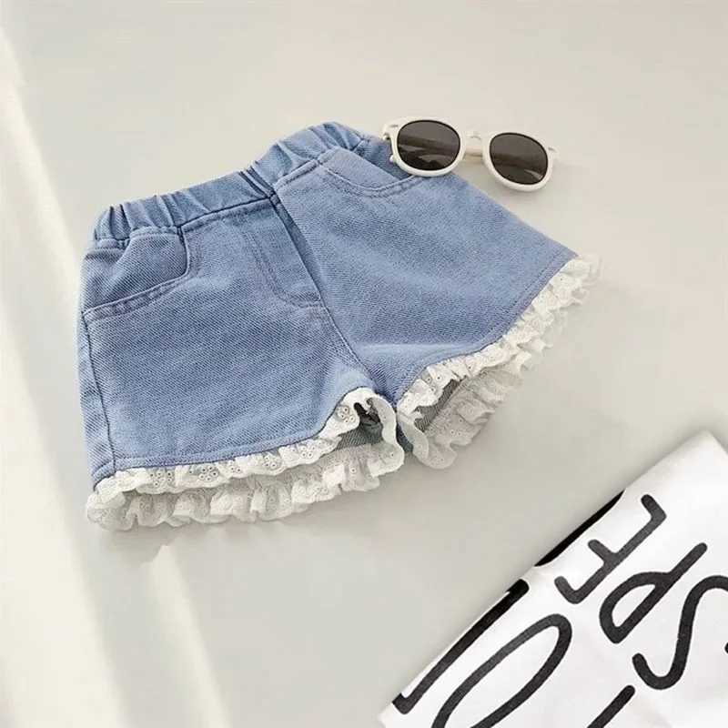 New Korean Version of Baby Everything Thin Girls Denim Shorts Summer Wear Childrens Summer Dress Foreign Style Short Pants W241227