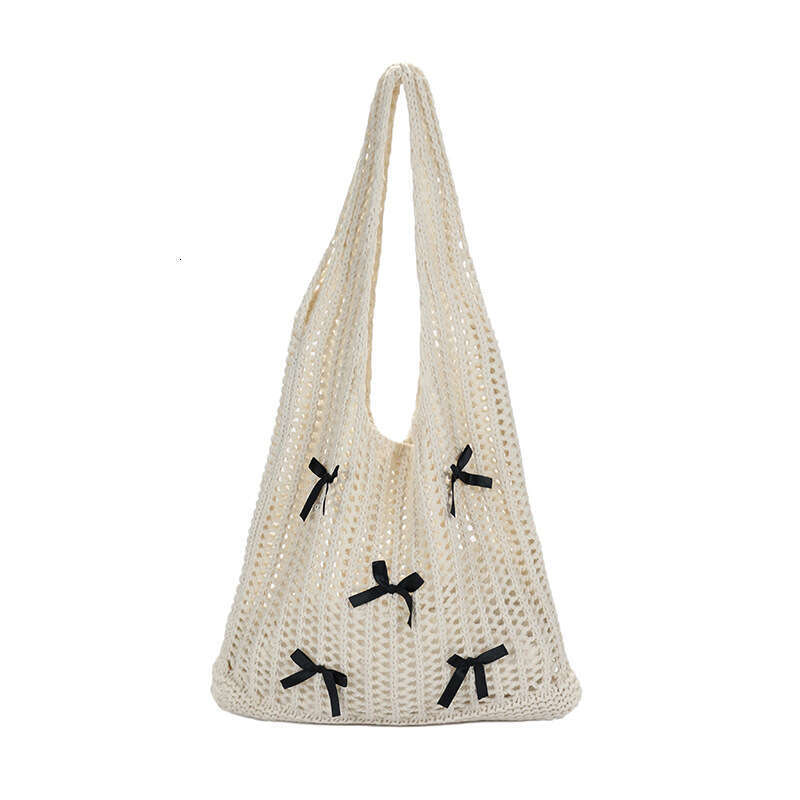 Lazy Wind Women's New Cute Bow Knitted Large Capacity Single Shoulder Underarm Bag