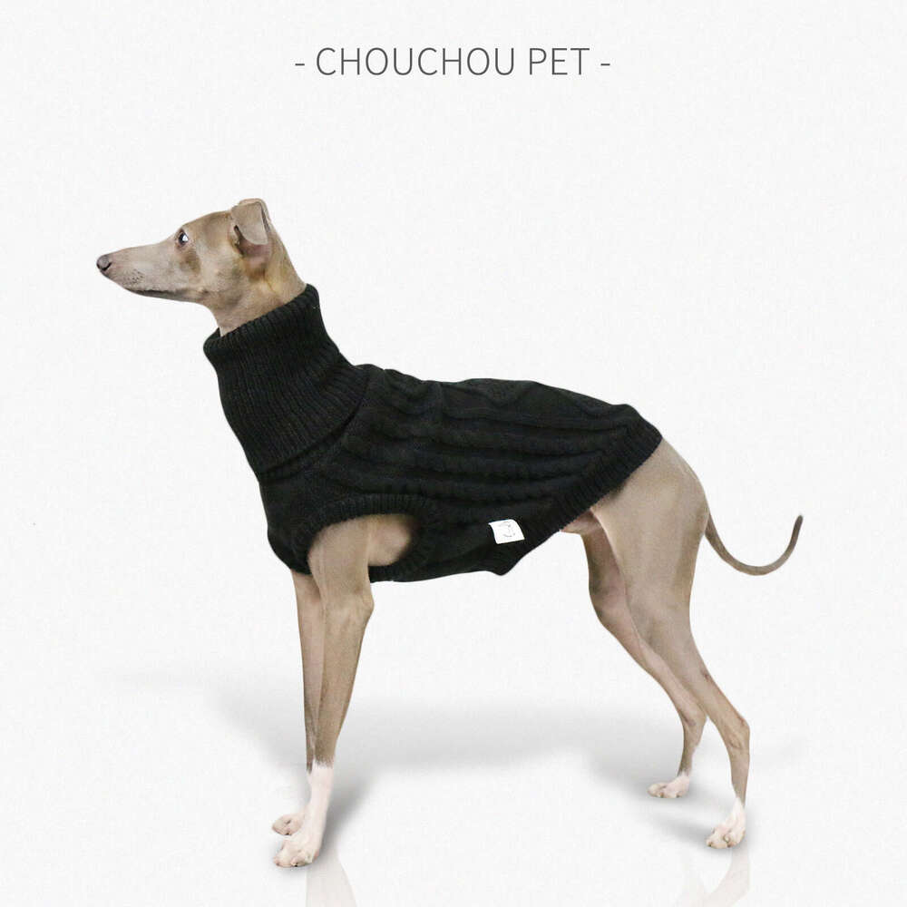 Italian greyhound spring woolen elastic, soft, breathable and comfortable whippet vest, high collar dog clothes