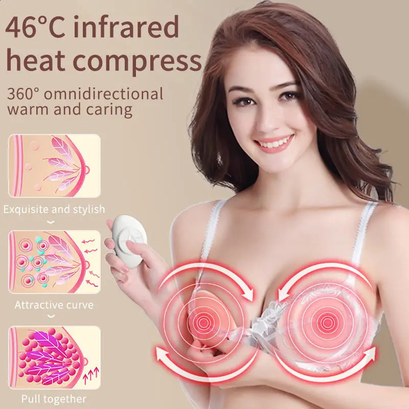 Breast Enhancement Instrument Red Light Massage Therapy Chest Massage Pad Compress Wireless Vibration Massage 241226