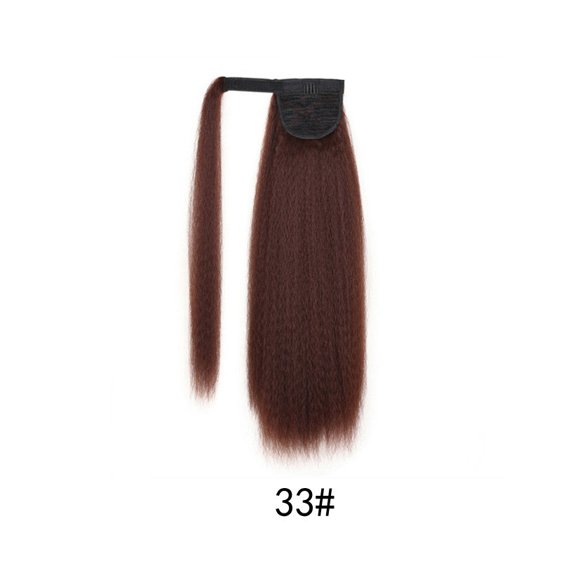 Hook And Loop Corn Perm Long Ponytail Yaki Smoky Perm Wig Ponytail Micro-volume Fluffy Explosive Ponytail Synthetic Hair