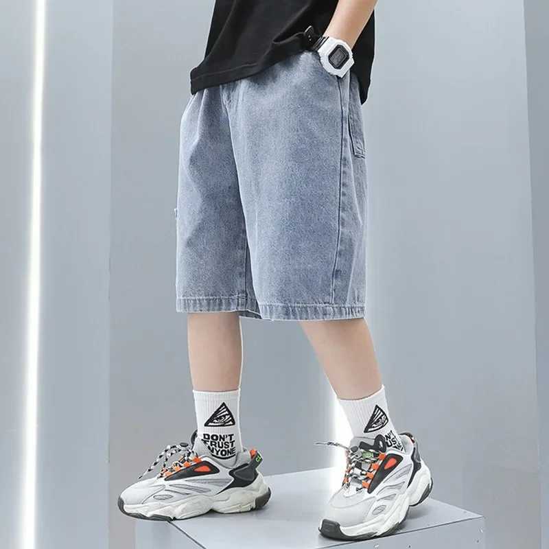 Fashionable Five-point Pants Trendy Kids Clothes Casual Capris Summer Thin Sle Boys Jeans Shorts 2024 New W241227