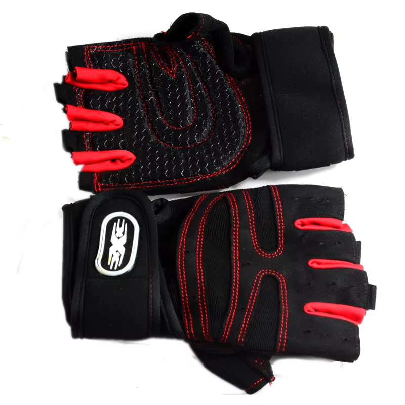 Anti-slip Half finger nylon motorcycle racing glove gym gloves
