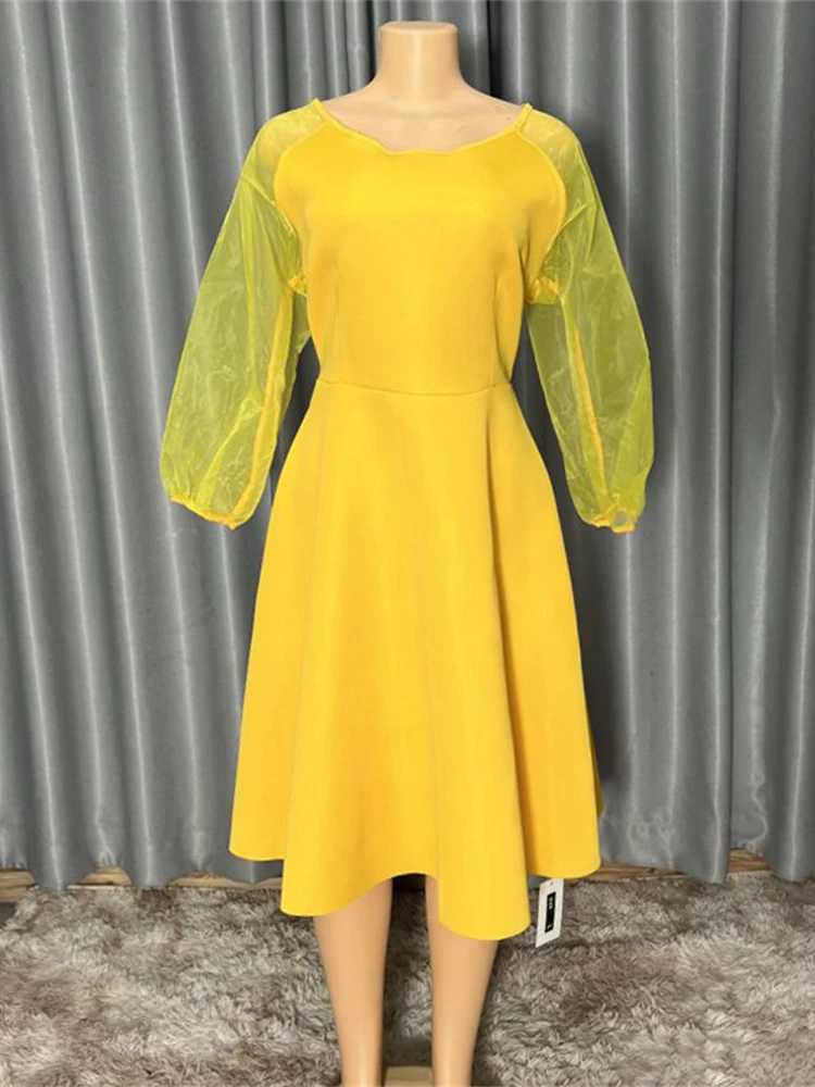 Wedding Party Womens Puff Sleve Midi Robe Dubai African Evening Dress 2024 Fashion Dress Elegant Womens Dress Boubou X241226