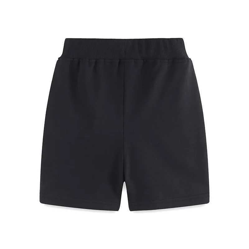 Single piece summer childrens shorts with black pockets fake drawstring elastic middle pants 2-7Y W241227