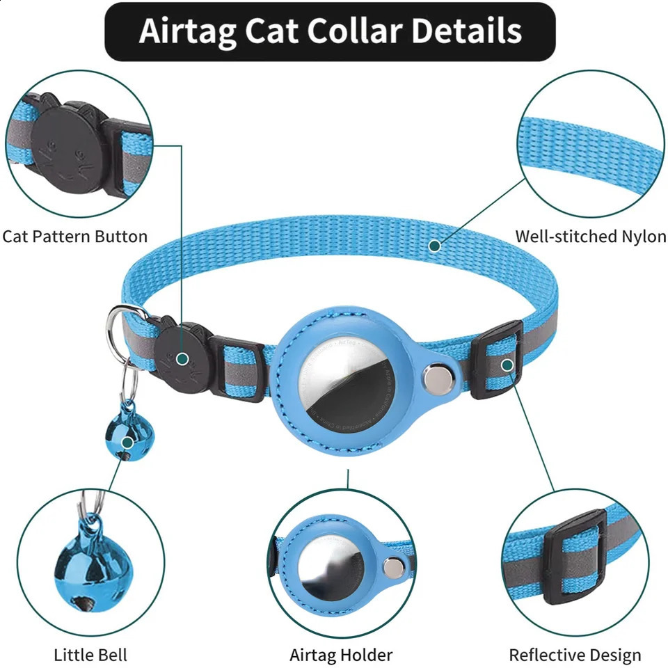 Cat accessories nylon reflective adjustable heavy-duty training air cat collar 241225