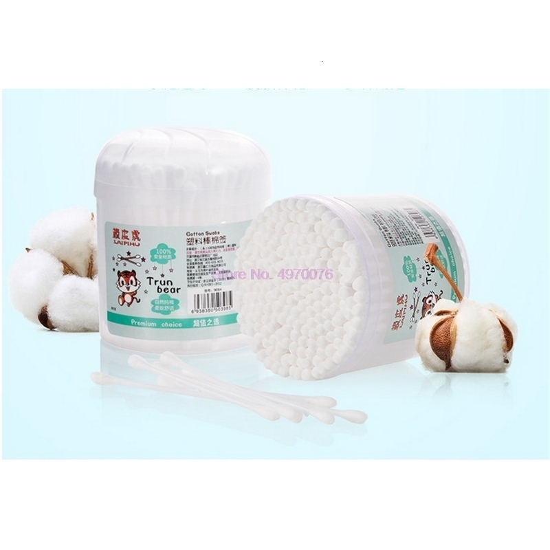 DHL 20set 6box/set Stick Baby Cotton Swabs Double Helix Fine Head Disposable Ears Cleaning 200pcs/box Health Care Tools 241226