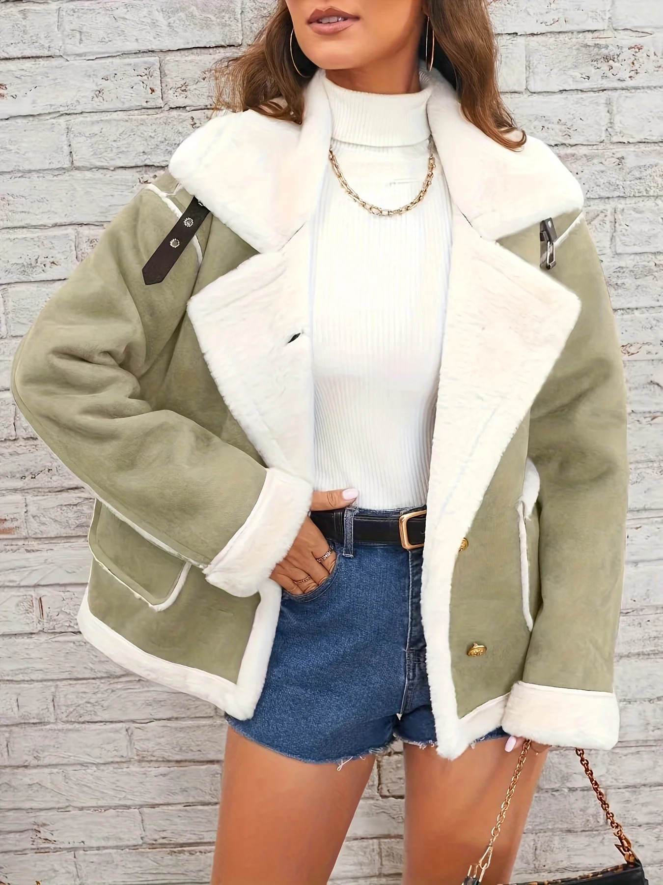 Womens UltraSoft Plush Lapel Jacket Winter Warm Casual Outwear with Stylish Faux Fur Collar Insulated Comfort Trendy 241223
