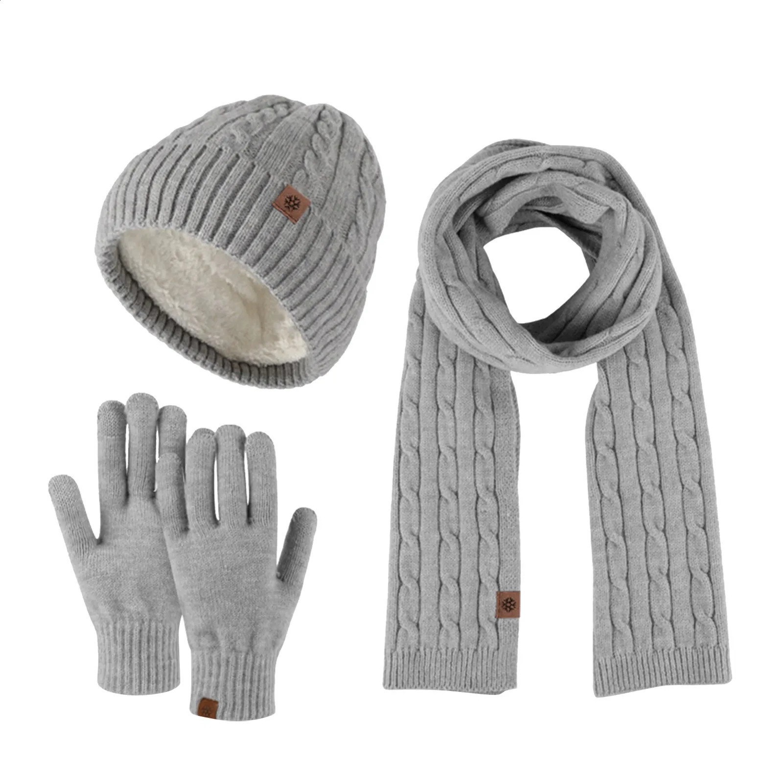 Hat Scarf Gloves Set For Men Women 2024 Warm Wool Knitted Conjuntos Para Mujeres 3 Piezas Elegantes Versatile Winter Sets 241227