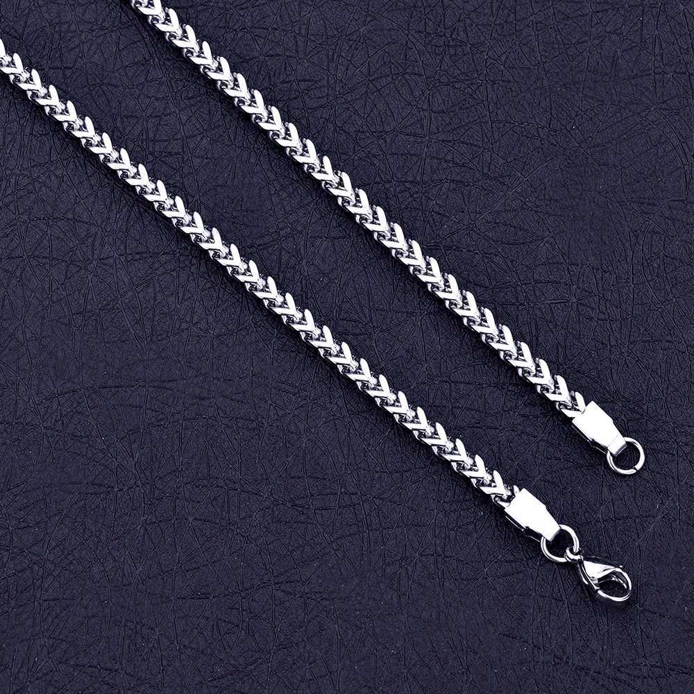 4MM Titanium Steel Chain Necklace For Men Fashion Stainl Steel Front and Back Link Necklace Hip Hop Rock Jewelry 50/60/70cmXJ241227