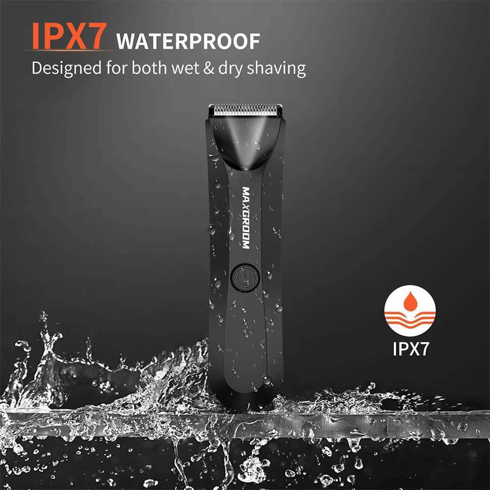 MAXGROOM Shaver for Men Ball Trimmer for Groin Pubic Grooming Body Hair Trimmer Replaceable Ceramic Blade Heads Electric Razor W241227