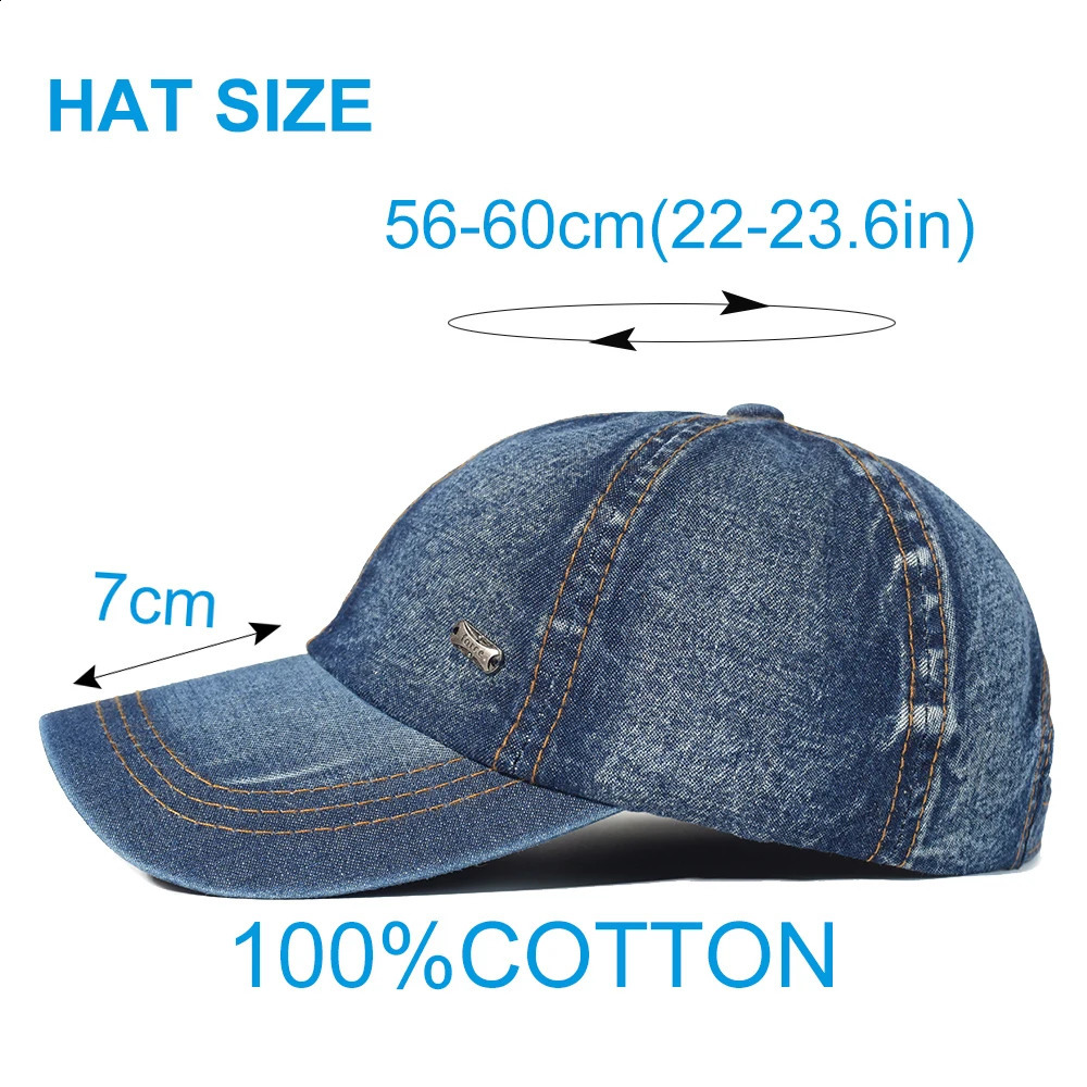 Vintage Washed Cotton Baseball Cap Men Women Denim Dad Hat Adjustable Trucker Style Low Profile 241227
