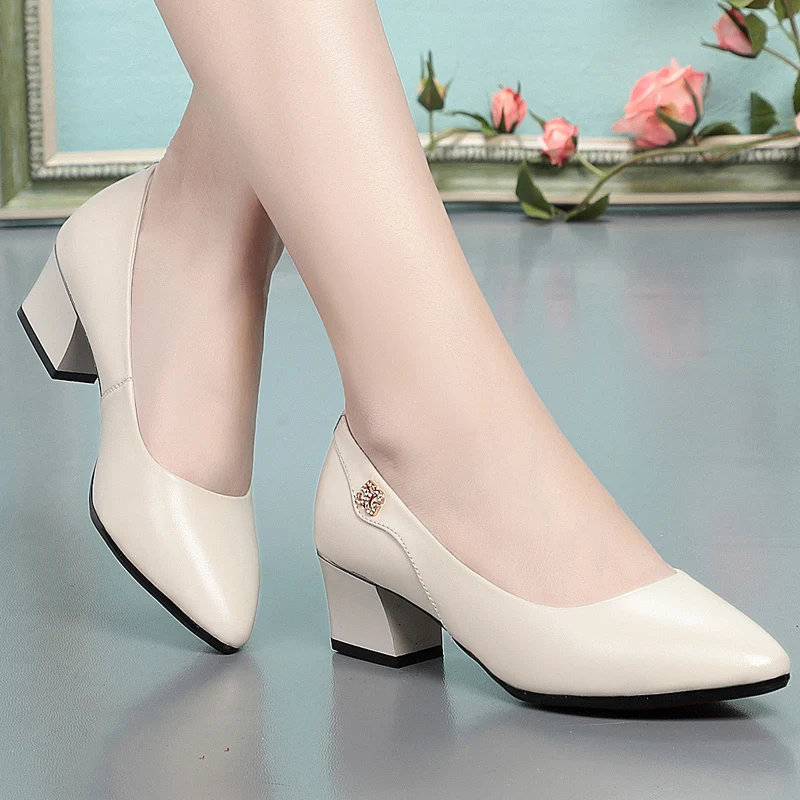 AIYUQI Wedding Shoes Women Spring Women Shoes Red Genuine Leather Pointed Toe Professional Fashion Single Shoes Women